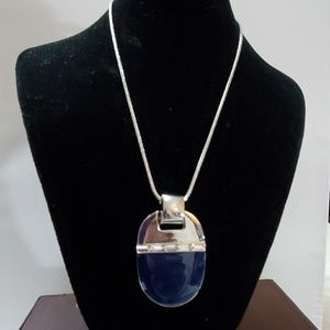 NEW Kenilworth Silver Navy Pendant Necklace #49